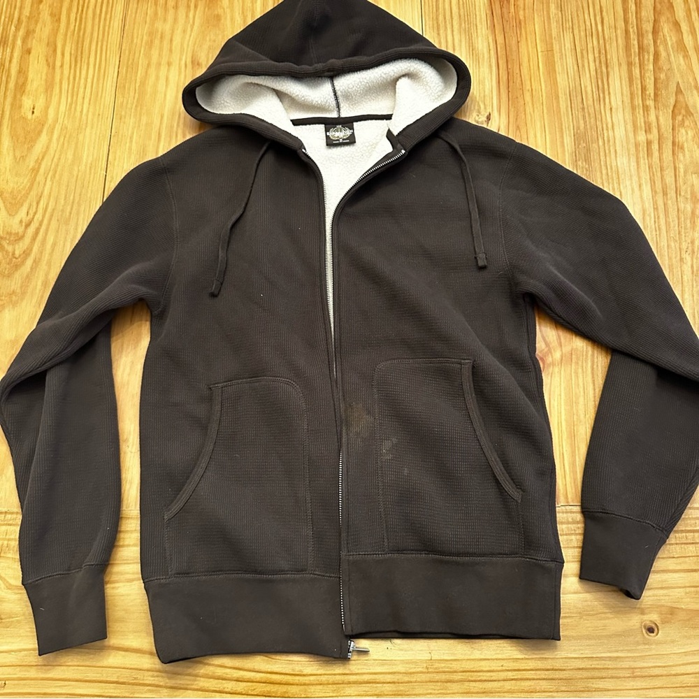 Men's Zip-Up Brown Hoodie Jacket